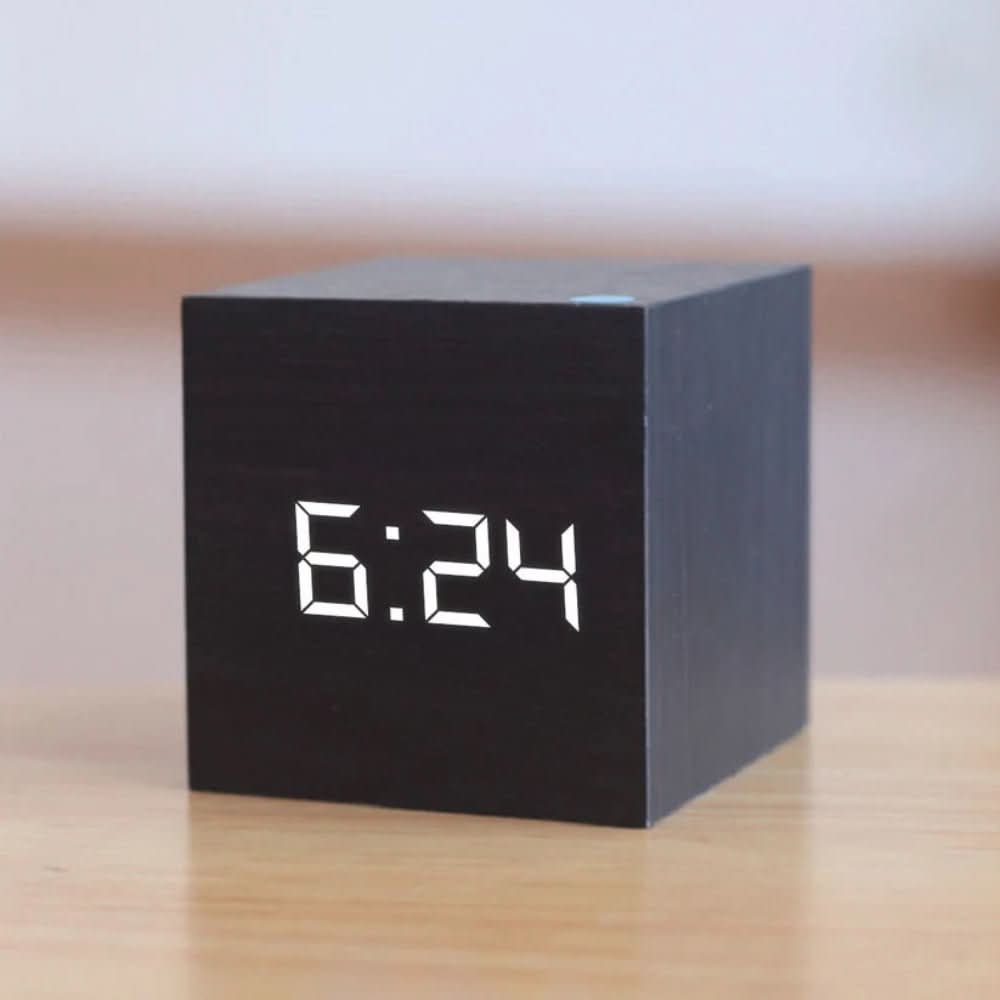 Thermabuild | Minimalist LED Alarm Clock with Time, Date & Temperature Display