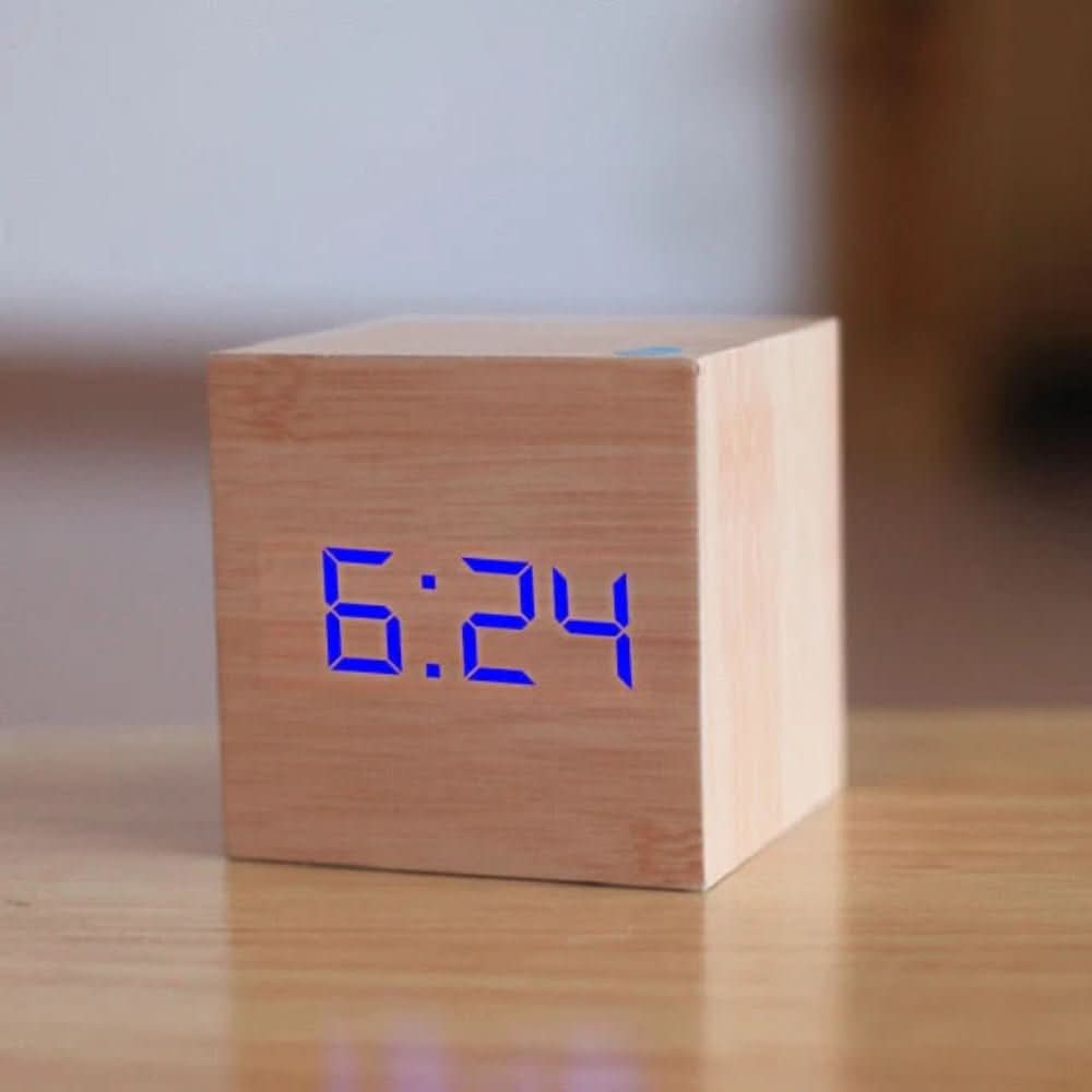 Thermabuild | Minimalist LED Alarm Clock with Time, Date & Temperature Display