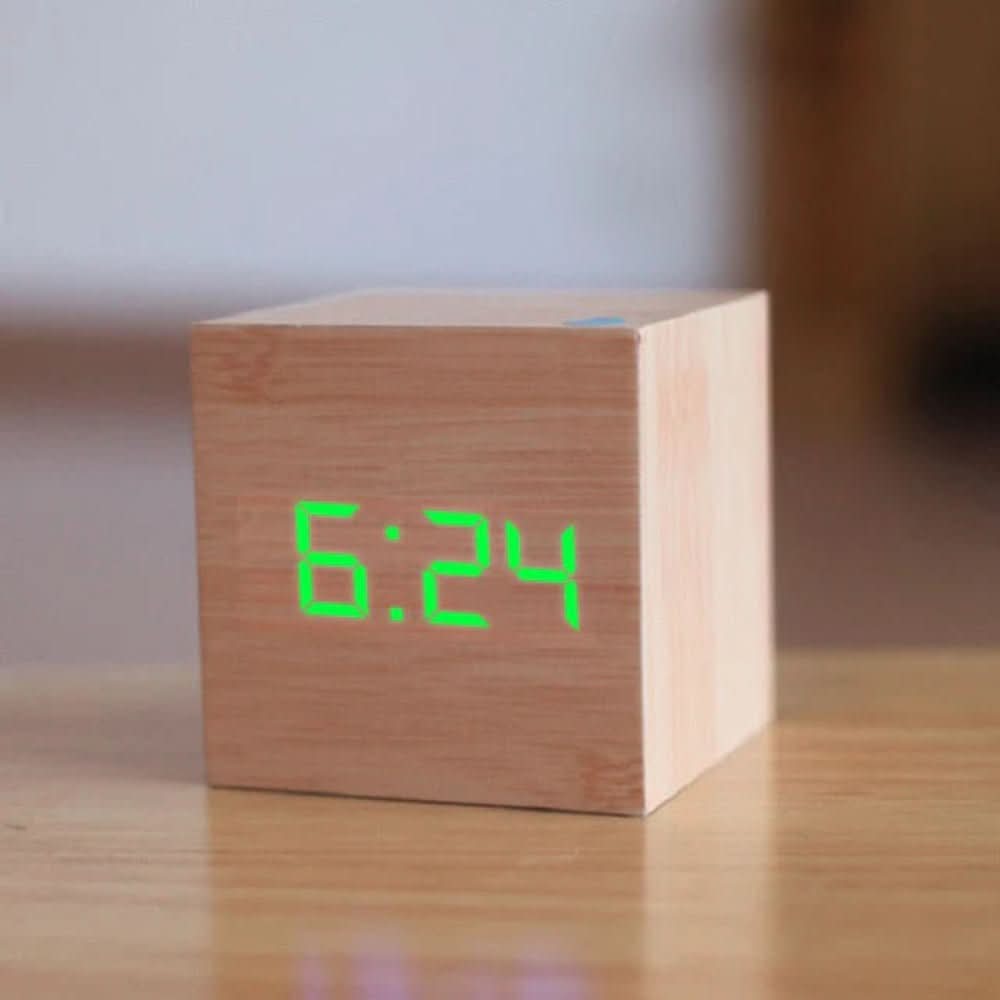 Thermabuild | Minimalist LED Alarm Clock with Time, Date & Temperature Display
