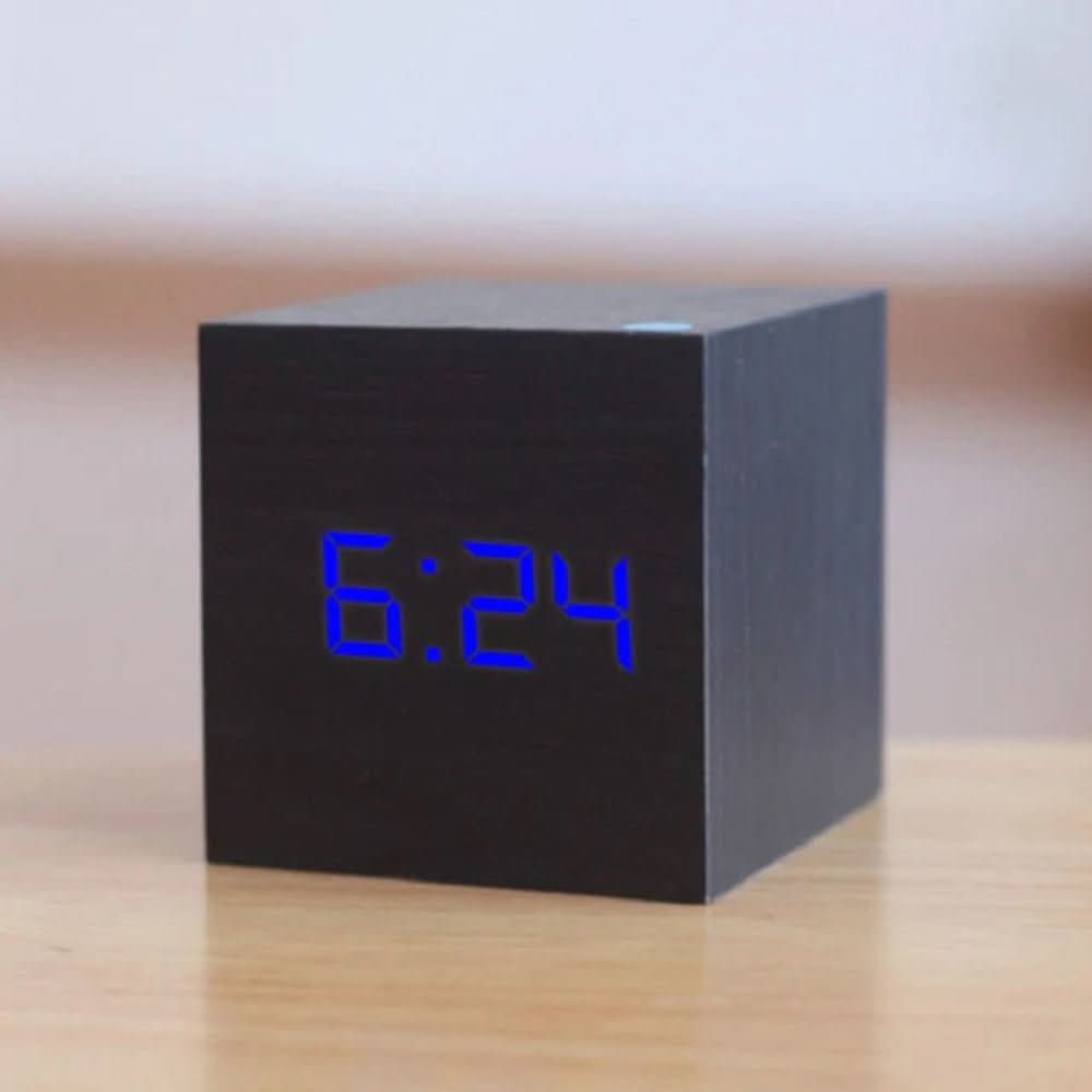 Thermabuild | Minimalist LED Alarm Clock with Time, Date & Temperature Display