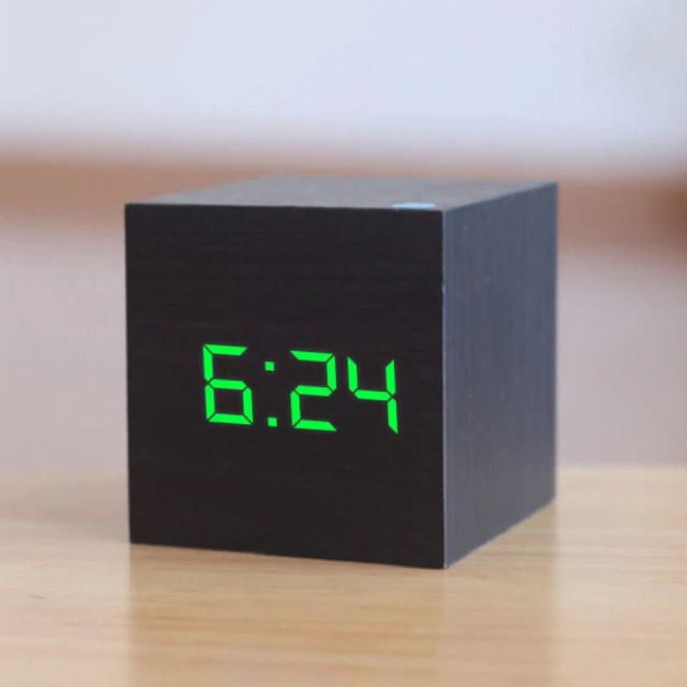 Thermabuild | Minimalist LED Alarm Clock with Time, Date & Temperature Display