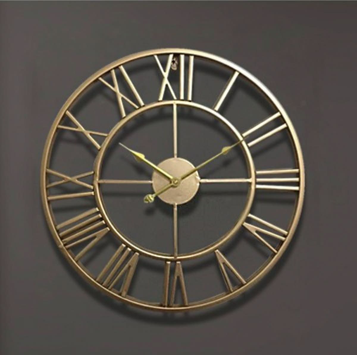 Thermabuild | Skeleton Wall Clock with Silent Non-Ticking Mechanism