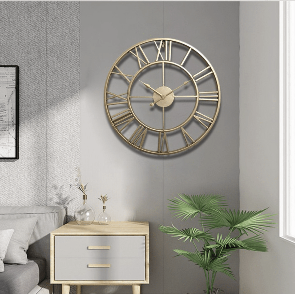 Thermabuild | Skeleton Wall Clock with Silent Non-Ticking Mechanism