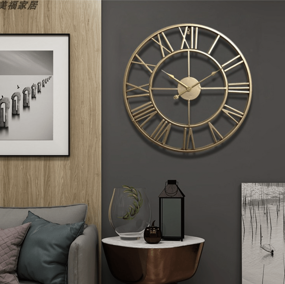 Thermabuild | Skeleton Wall Clock with Silent Non-Ticking Mechanism