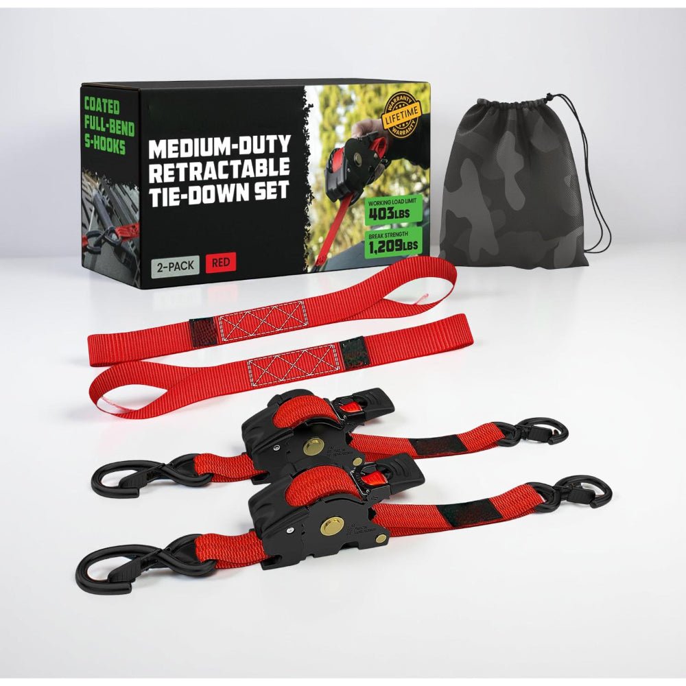 Thermabuild | Heavy Duty Retractable Ratchet Straps for Cargo Security