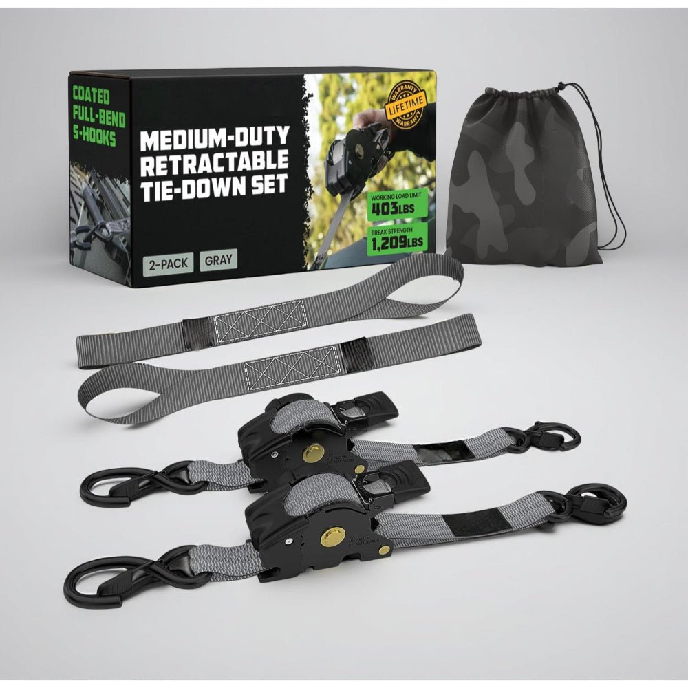 Thermabuild | Heavy Duty Retractable Ratchet Straps for Cargo Security