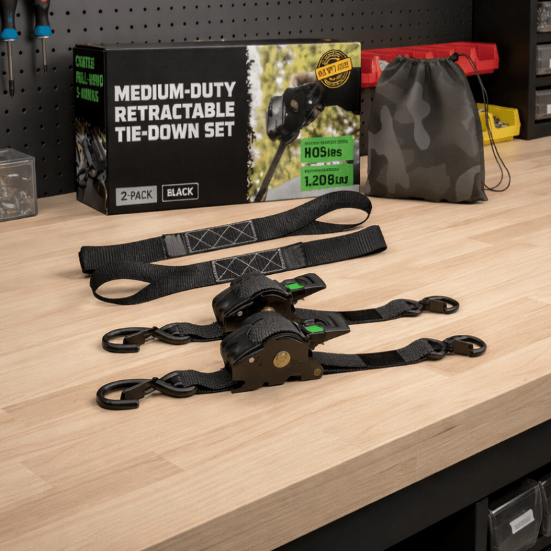 Thermabuild | Heavy Duty Retractable Ratchet Straps for Cargo Security