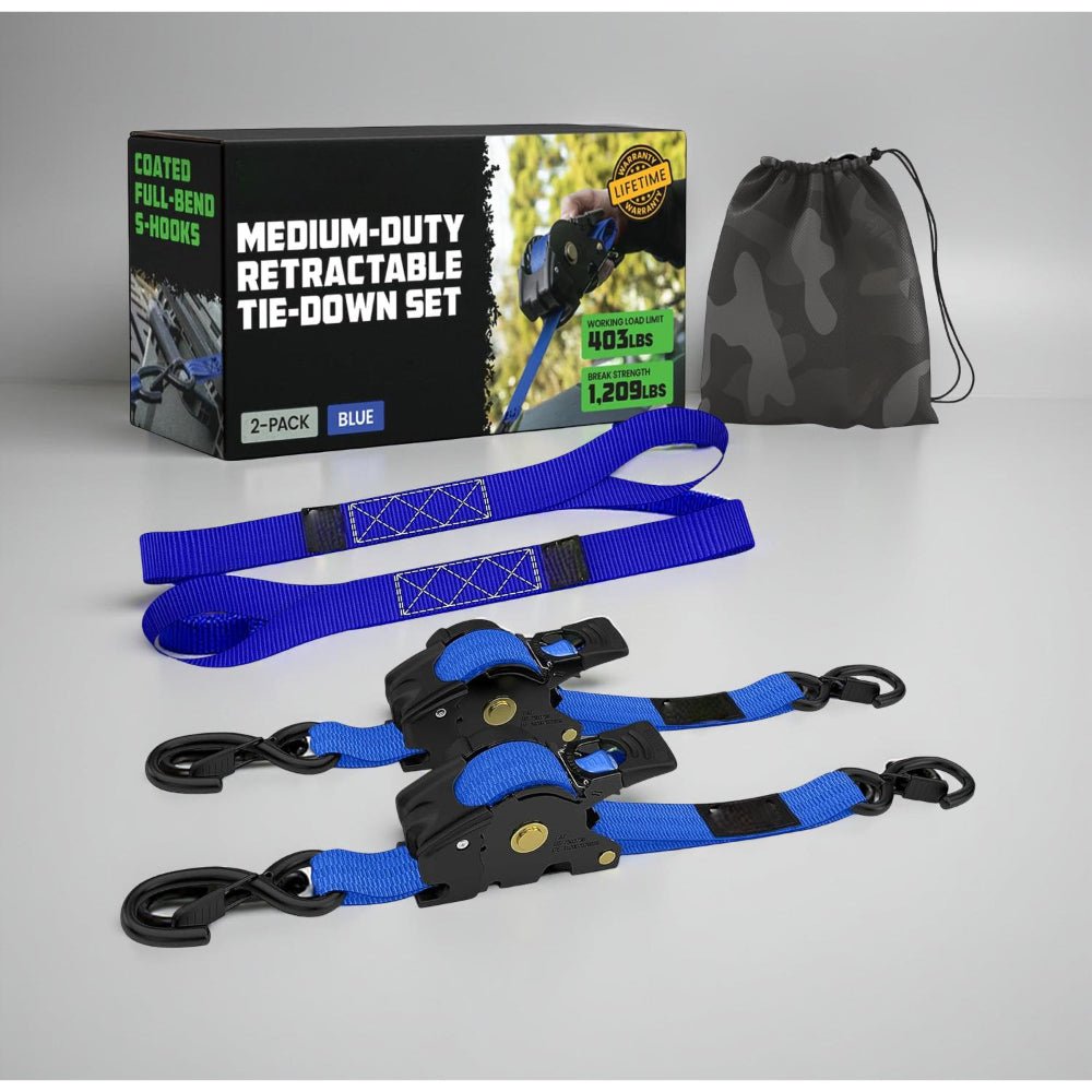 Thermabuild | Heavy Duty Retractable Ratchet Straps for Cargo Security