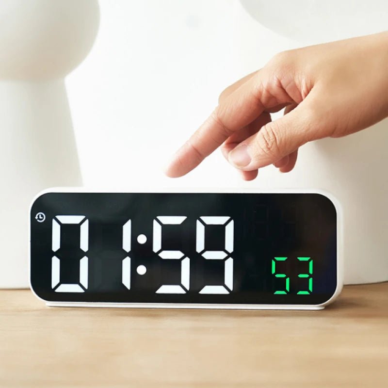 Thermabuild | LED Digital Alarm Clock with Voice Control & Temperature Display