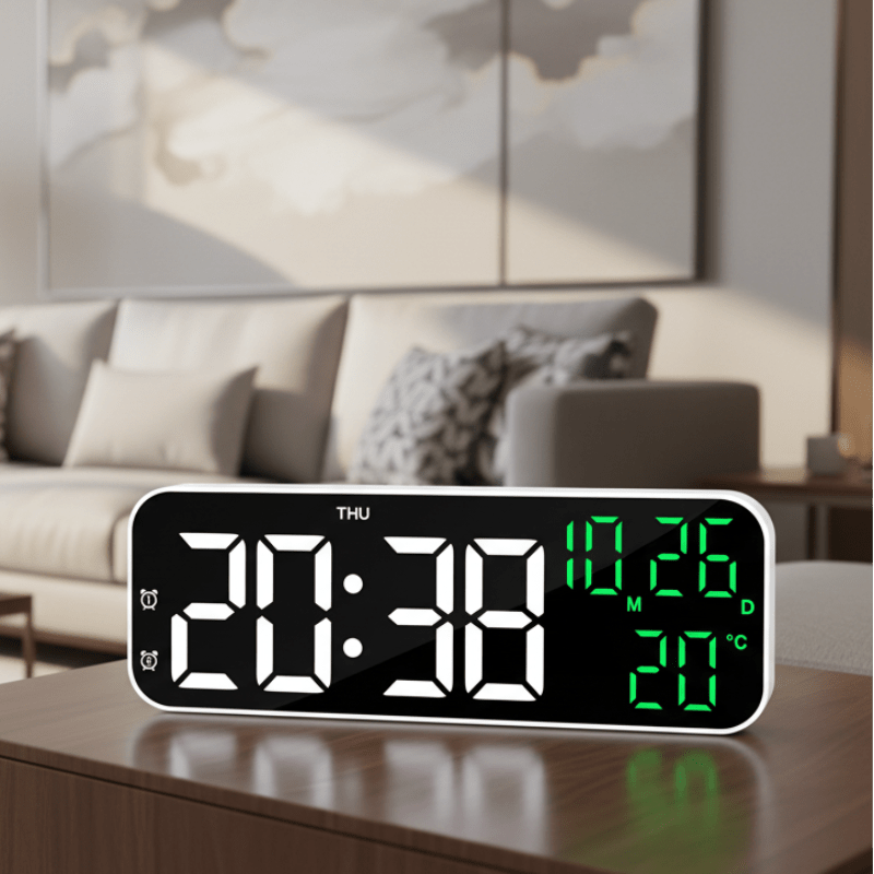 Thermabuild | LED Digital Alarm Clock with Voice Control & Temperature Display
