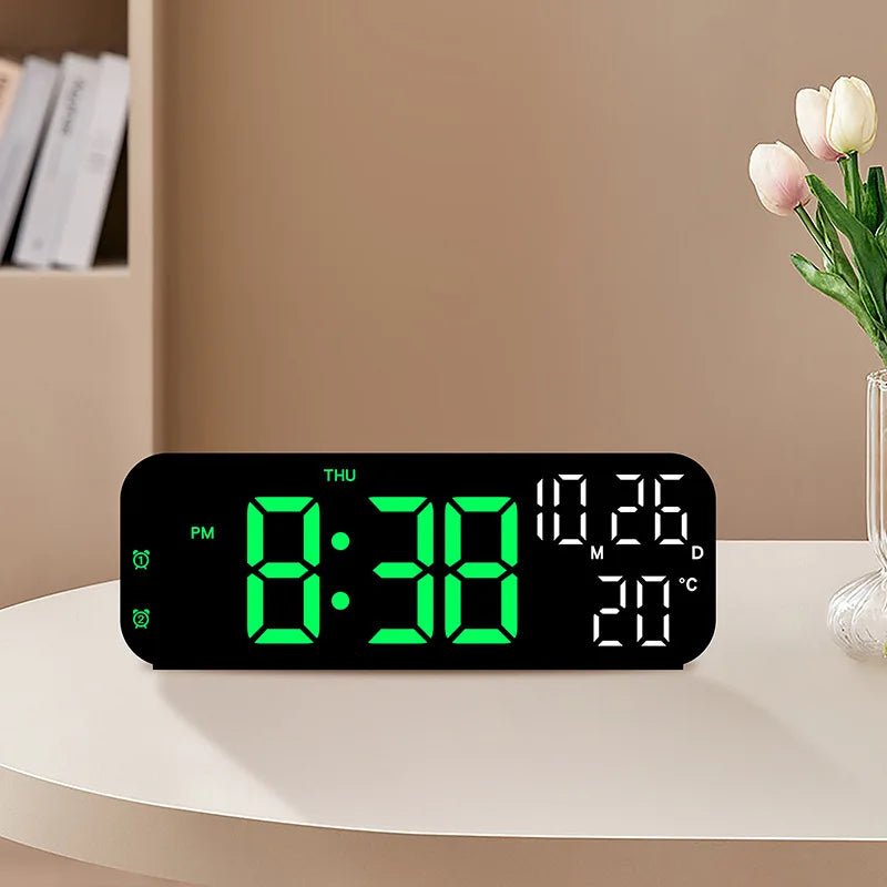 Thermabuild | LED Digital Alarm Clock with Voice Control & Temperature Display