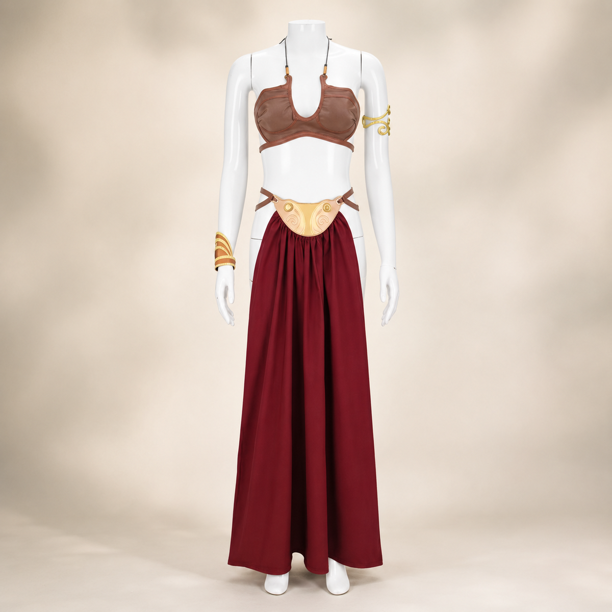 Thermabuild | Women's Halloween Cosplay Princess Costume Dress with Satin Cape and Halter Neck for Fantasy Events