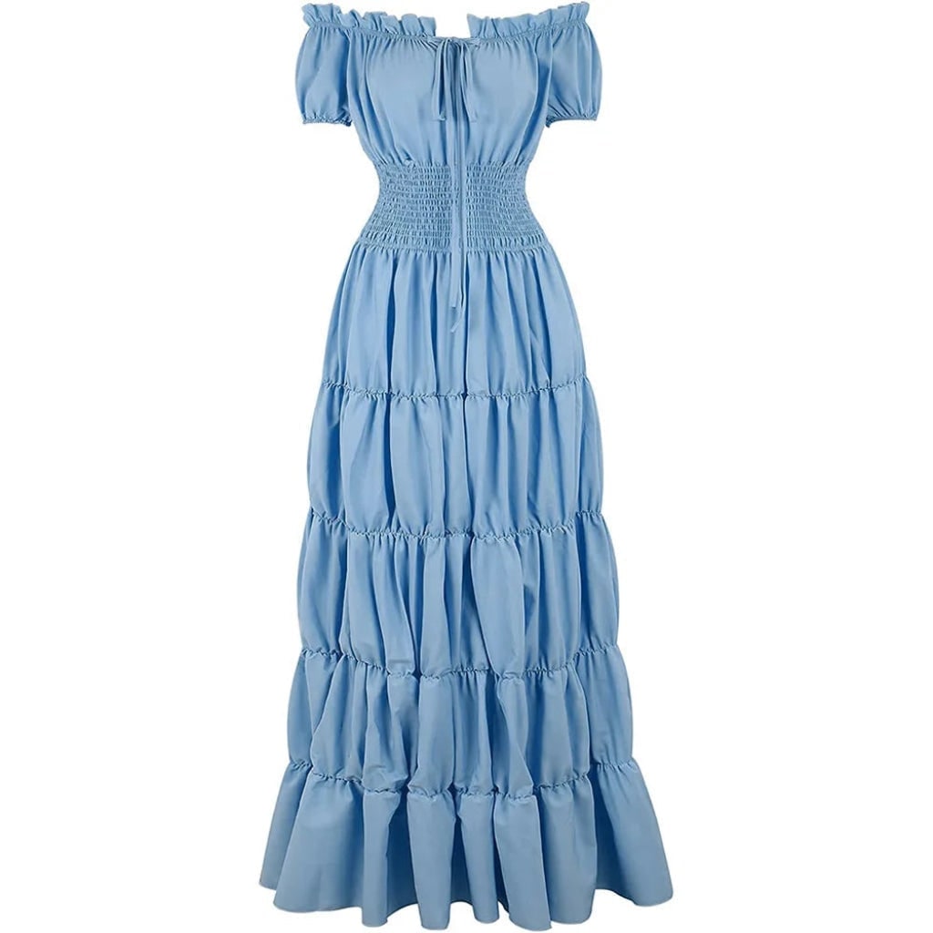 Thermabuild | Women's Halloween Maxi Dress Off-Shoulder Boho Peasant with Smocked Waist Dresses