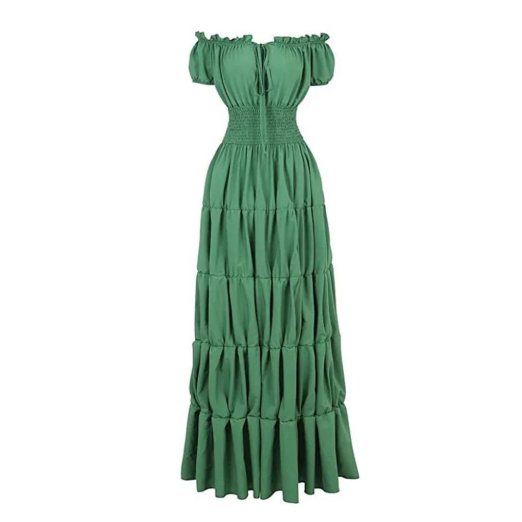 Thermabuild | Women's Halloween Maxi Dress Off-Shoulder Boho Peasant with Smocked Waist Dresses