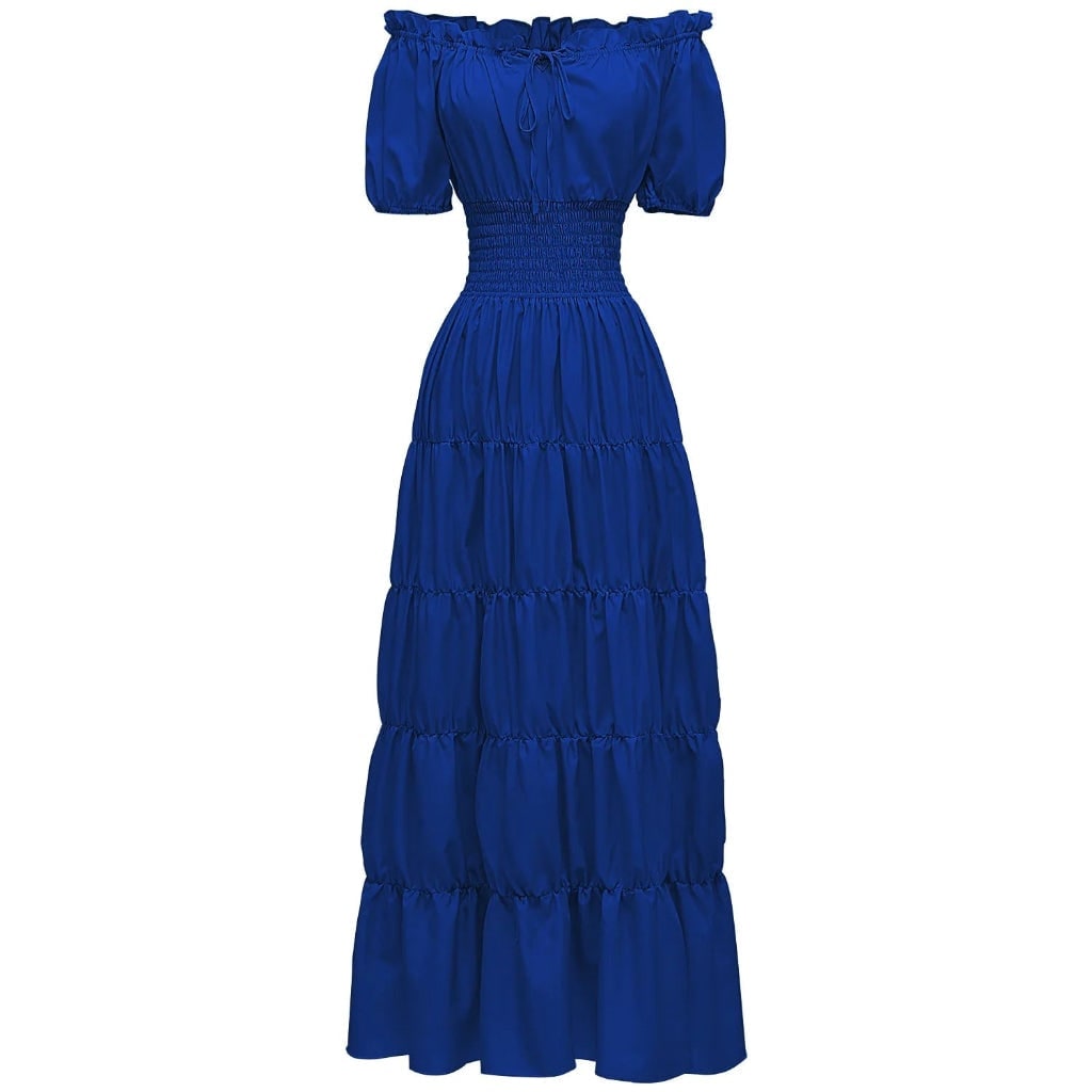 Thermabuild | Women's Halloween Maxi Dress Off-Shoulder Boho Peasant with Smocked Waist Dresses