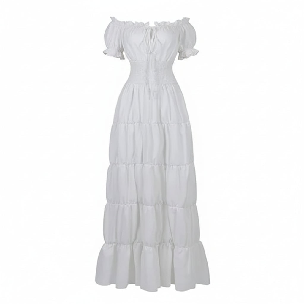 Thermabuild | Women's Halloween Maxi Dress Off-Shoulder Boho Peasant with Smocked Waist Dresses