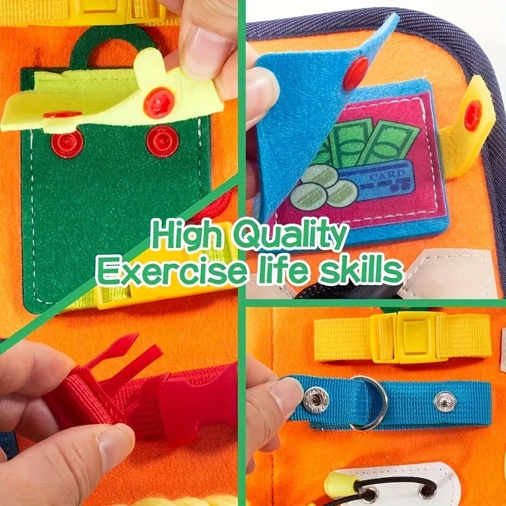 Thermabuild | Montessori Sensory Book, ftui Early Learning Adventure for Ages 2–5 with Interactive Felt Storage