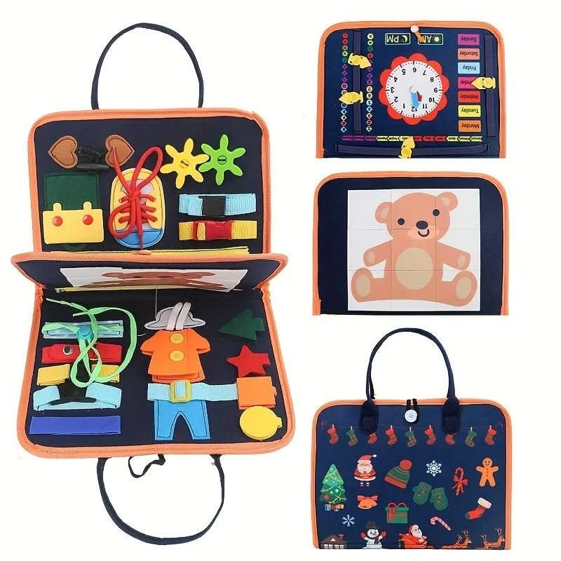 Thermabuild | Montessori Sensory Book, ftui Early Learning Adventure for Ages 2–5 with Interactive Felt Storage