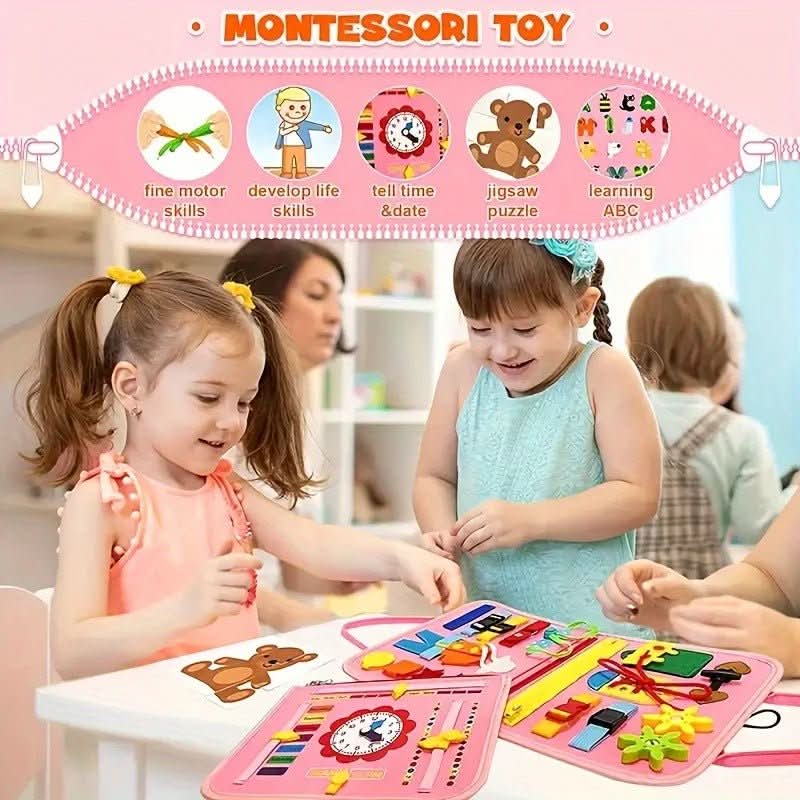 Thermabuild | Montessori Sensory Book, ftui Early Learning Adventure for Ages 2–5 with Interactive Felt Storage