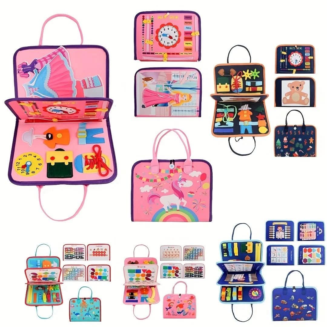 Thermabuild | Montessori Sensory Book, ftui Early Learning Adventure for Ages 2–5 with Interactive Felt Storage