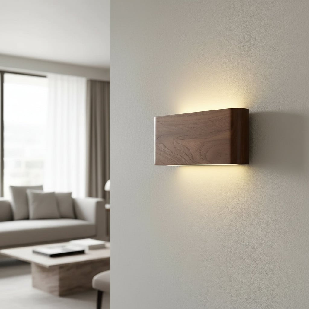 Thermabuild | modern wooden wall lamp with 3 color modes