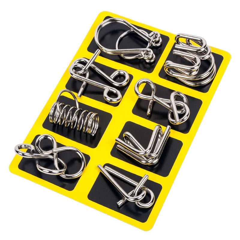 Thermabuild | 8 Piece Metal Puzzle Ring Set Brain Teaser Toys