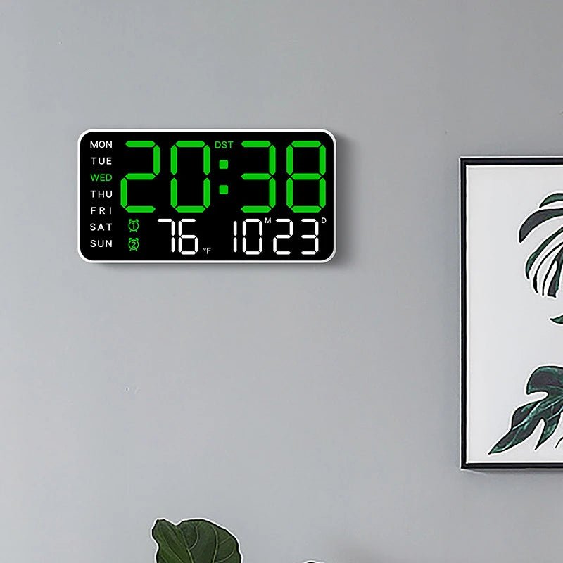 Thermabuild | Digital Wall Clock with Remote, Dual Alarms & Temperature Display