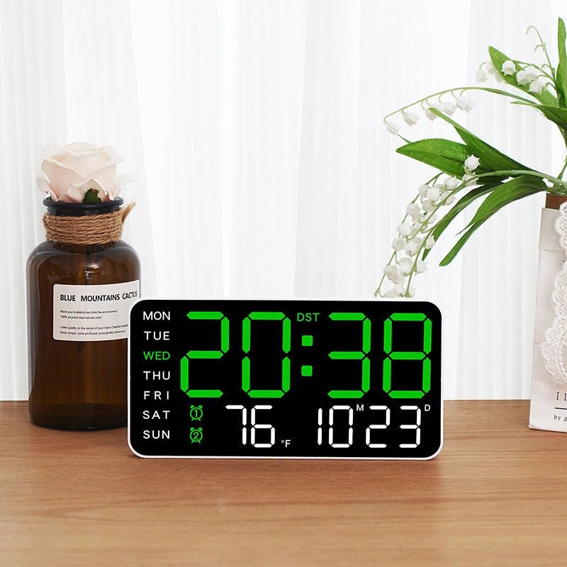 Thermabuild | Digital Wall Clock with Remote, Dual Alarms & Temperature Display