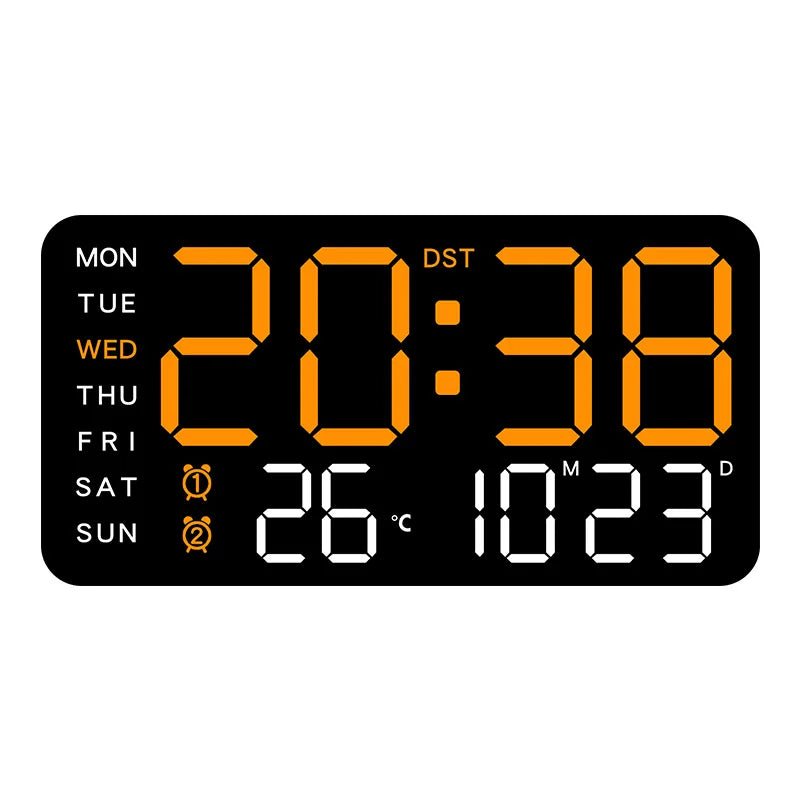 Thermabuild | Digital Wall Clock with Remote, Dual Alarms & Temperature Display