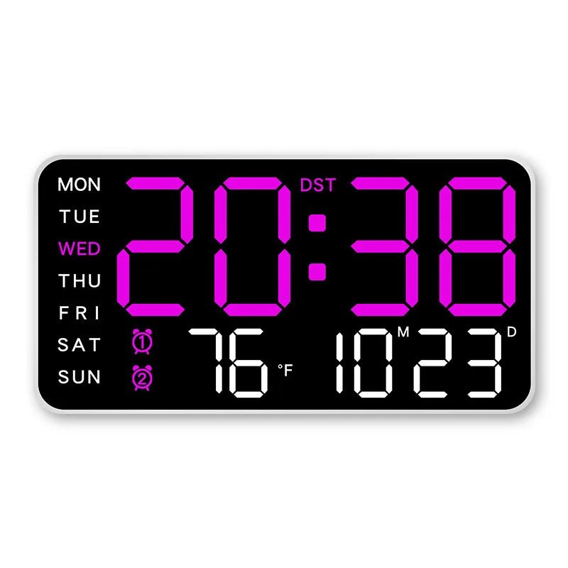 Thermabuild | Digital Wall Clock with Remote, Dual Alarms & Temperature Display