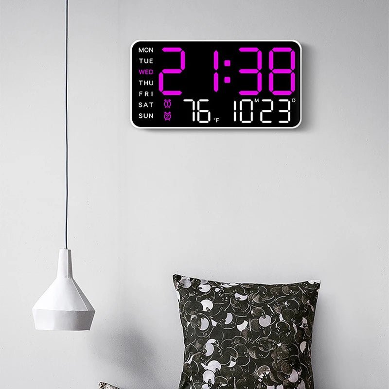 Thermabuild | Digital Wall Clock with Remote, Dual Alarms & Temperature Display