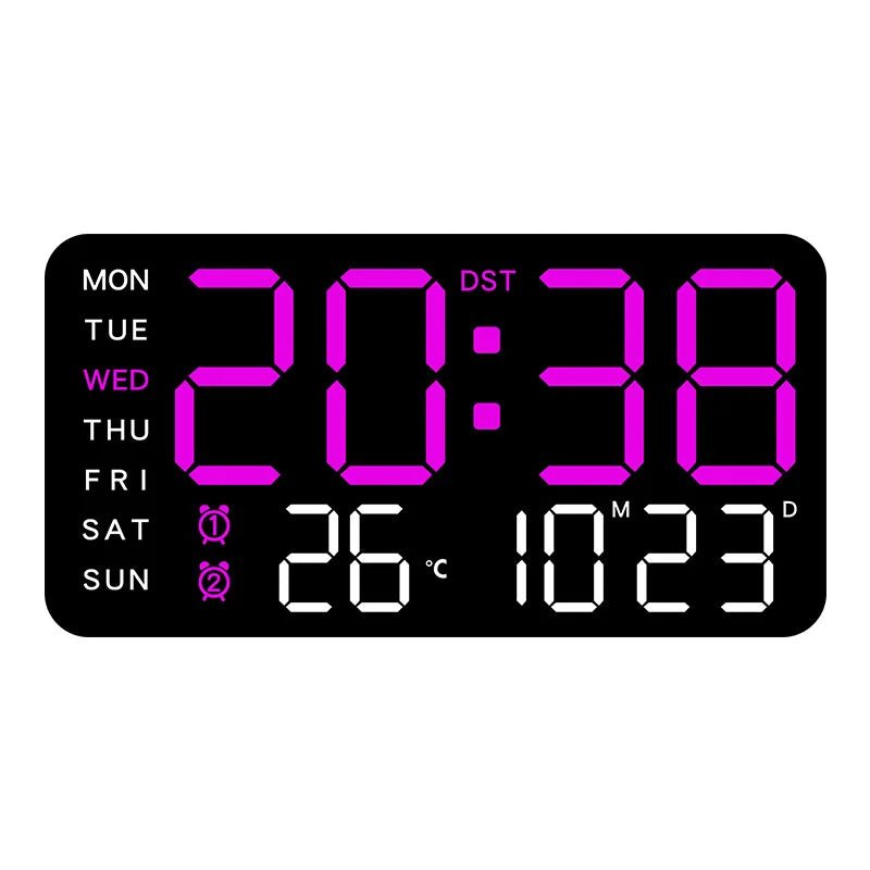 Thermabuild | Digital Wall Clock with Remote, Dual Alarms & Temperature Display