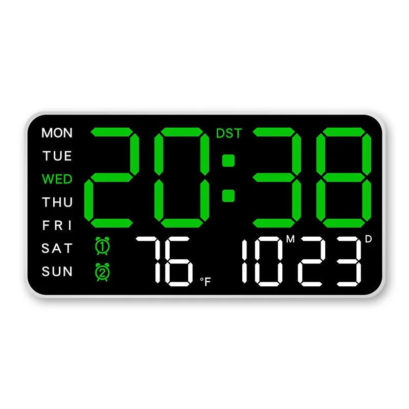 Thermabuild | Digital Wall Clock with Remote, Dual Alarms & Temperature Display