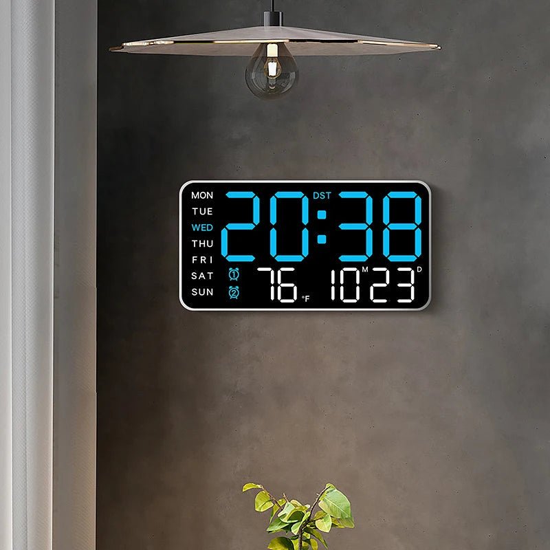 Thermabuild | Digital Wall Clock with Remote, Dual Alarms & Temperature Display