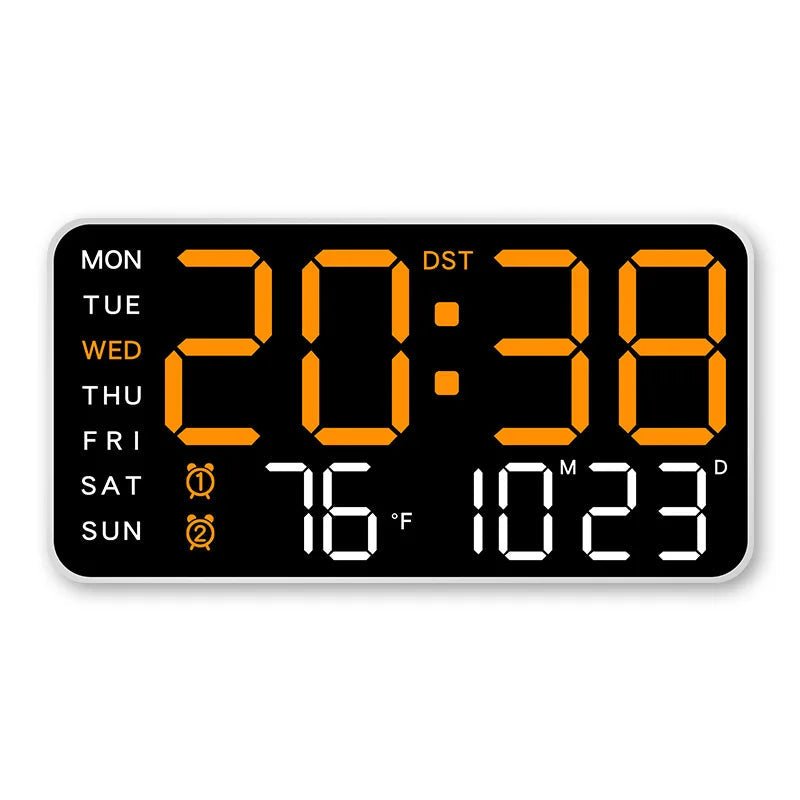 Thermabuild | Digital Wall Clock with Remote, Dual Alarms & Temperature Display